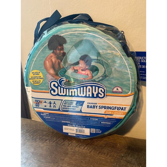 NEW SwimWays Baby Spring Float | 9-24 Months | Swim Step 1 | BLUE-Sea Creatures - Picture 1 of 2